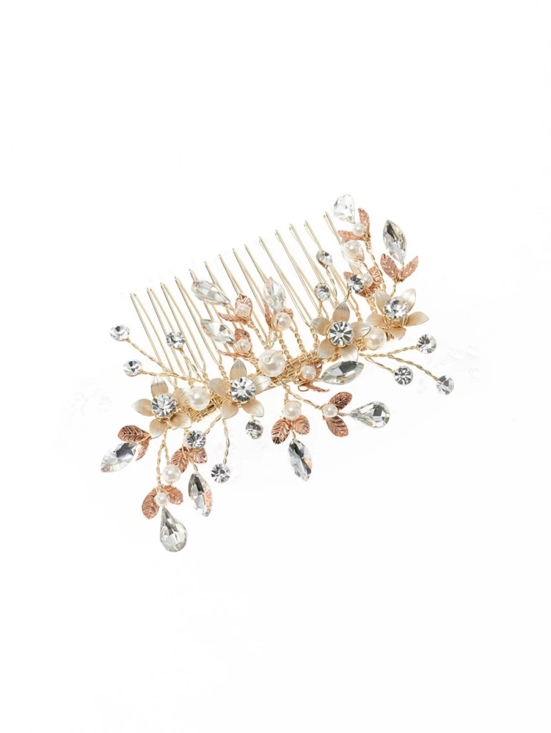 Poirier Haarkam Bruid BB-438 Goud 4 Poirier Haarkam Bruid BB-438 Goud - Afbeelding 2