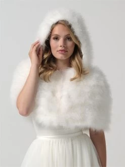 Poirier BOL-14 Marabou Cape -Poirier Trouwjurk bol 14 002 bol 14 002 03