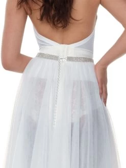 Poirier C-1410 Riem Zilver -Poirier Trouwjurk c 1410 029 c 1410 029 05