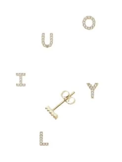 Poirier JE-100 Letter Oorbellen Goud