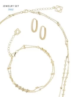 Poirier JS-003 Bruidssieraden Set Inez Goud -Poirier Trouwjurk js 003 030 js 003 b 030 001a