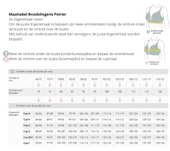 Poirier 337 Torselet -Poirier Trouwjurk maattabel lingerie nl productniveau 2 10