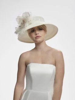 Poirier HT-102 Polkadot Hoed Ivoor -Poirier Trouwjurk poirier ht 102 hat 3