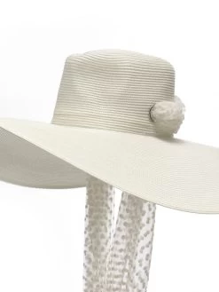 Poirier HT-103-Ivory Hoed -Poirier Trouwjurk poirier ht 103 ivory hat 7 1