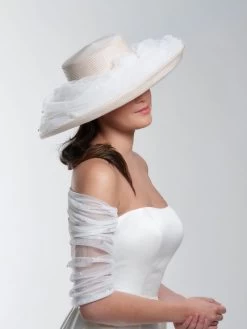 Poirier HT-104-Blush Hoed -Poirier Trouwjurk poirier ht 104 blush hat 4 1