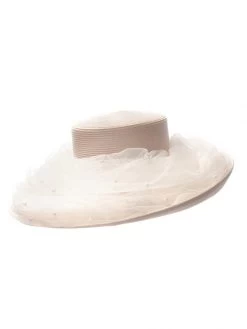 Poirier HT-104-Blush Hoed -Poirier Trouwjurk poirier ht 104 blush hat 5 1