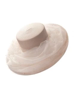 Poirier HT-104-Blush Hoed -Poirier Trouwjurk poirier ht 104 blush hat 6 1