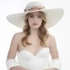 Poirier HT-105 Hoed Bloemen -Poirier Trouwjurk poirier ht 105 ivory hat 1