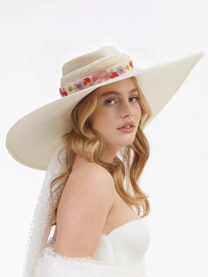 Poirier HT-105 Hoed Bloemen 4 Poirier HT-105 Hoed Bloemen - Afbeelding 2