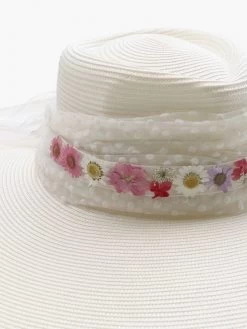 Poirier HT-105 Hoed Bloemen 9 Poirier HT-105 Hoed Bloemen -Poirier Trouwjurk poirier ht 105 ivory hat 4