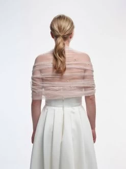 Poirier S149 Pearl Stola Blush -Poirier Trouwjurk poirier s149 stola blush 4