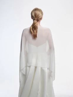 Poirier S182 Stola -Poirier Trouwjurk poirier s182 stola ivory blue 4