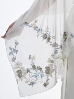 Poirier S182 Stola -Poirier Trouwjurk poirier s182 stola ivory blue 5