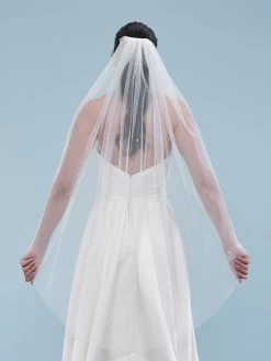 Poirier S46-120-1-Ivoor Sluier -Poirier Trouwjurk poirier s46 120 1 ivory 5