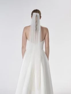 Poirier S47-120-1-Ivoor Sluier -Poirier Trouwjurk poirier s47 120 1 ivory 3