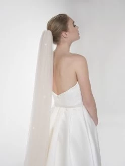 Poirier S47-210-1-Blush Sluier -Poirier Trouwjurk poirier s47 210 1 blush veil 3