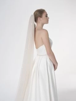 Poirier S47-300-1-Blush Sluier -Poirier Trouwjurk poirier s47 300 1 blush veil 5