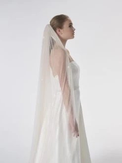 Poirier S47-300-1-Blush Sluier -Poirier Trouwjurk poirier s47 300 1 blush veil 6