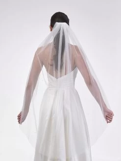 Poirier S48-120-1-Ivoor Sluier -Poirier Trouwjurk poirier s48 120 1 ivory veil 3