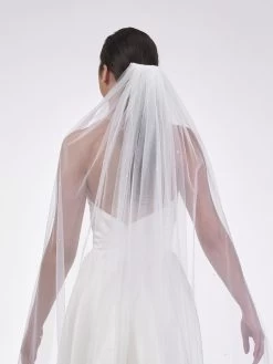 Poirier S48-210-1-Ivoor Sluier -Poirier Trouwjurk poirier s48 210 1 ivory veil 4