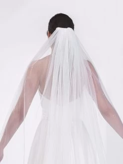 Poirier S48-300-1-Ivoor Sluier -Poirier Trouwjurk poirier s48 300 1 ivory veil 3