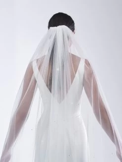 Poirier S49-210-1-Ivoor Sluier -Poirier Trouwjurk poirier s49 210 1 ivory veil 3 1