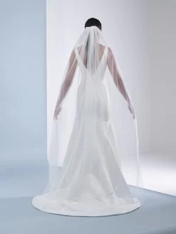 Poirier S49-210-1-Ivoor Sluier -Poirier Trouwjurk poirier s49 210 1 ivory veil 4 1