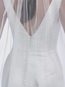 Poirier S49-210-1-Ivoor Sluier -Poirier Trouwjurk poirier s49 210 1 ivory veil 5 1