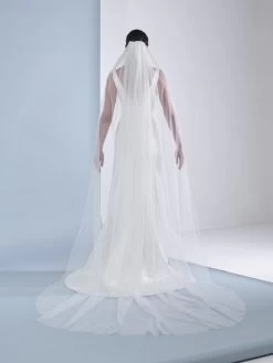 Poirier S49-300-1-Ivoor Sluier -Poirier Trouwjurk poirier s49 300 1 ivory veil 4