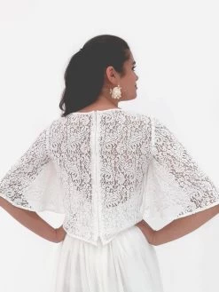 Poirier T-130 Top Lace 11 Poirier T-130 Top Lace -Poirier Trouwjurk poirier t 130 blouse lace 5