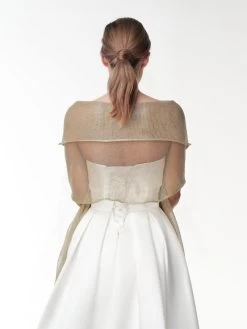 Poirier S142 Sjaal Goud -Poirier Trouwjurk s142 030 s142 030 07