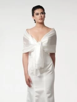 Poirier S144 Stola Ivoor -Poirier Trouwjurk s144 002 s144 009 11