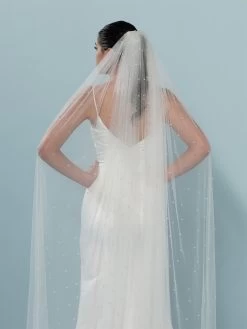 Poirier S19-300-1-Soft Sluier Ivoor -Poirier Trouwjurk s19 300 1 soft 002 s19 300 002 03