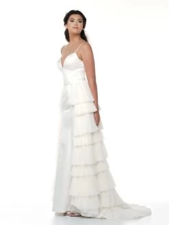 Poirier S332-150 Overrok Ivoor -Poirier Trouwjurk s322 150 002 s322 150 002 03