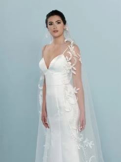 Poirier S407-300-1-Med Sluier -Poirier Trouwjurk s407 300 1 med 002 s407 300 002 05