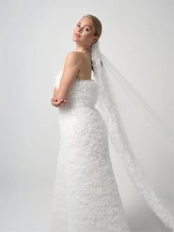 Poirier S415-200-R-Soft Sluier Ivoor -Poirier Trouwjurk s415 200 r soft 002 s415 200 002 02