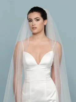 Poirier S718-500-1-Med Sluier -Poirier Trouwjurk s718 500 1 med 002 s718 500 002 01