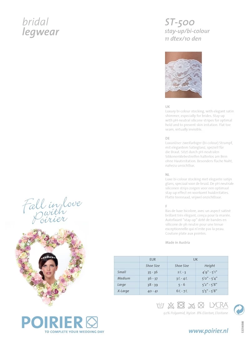 Tweekleurige (bi-colour) Stay-up Stocking ST-500, Poirier 8 Tweekleurige (bi-colour) Stay-up Stocking ST-500, Poirier - Afbeelding 6