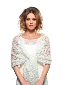 Grof Gehaakte Stola S169 Poirier 9 Grof Gehaakte Stola S169 Poirier -Poirier Trouwjurk stola poirier s169 1