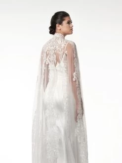 Poirier T-127 Cape -Poirier Trouwjurk t 127 002 t 127 002 07